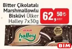 ÜLKER HALLEY BİTTER ÇİKOLATALI MARSHMALOWLU BİSKÜVİ 7X30 G